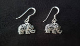 Handmade Sterling Silver Elephant Drop Earrings