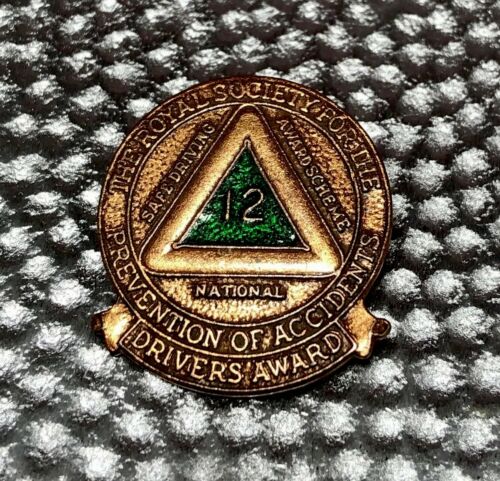 Vintage Royal Society for the Preservation of Accidents Safe Driver Award Pin