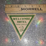 Vintage Welcombe Hotel Trincomalee Luggage Sticker Label