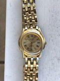 Gold Tone Gucci Roman Numerals Quartz Japan Ladies Wrist Watch