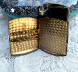 Rare EAM Ronson Black + Gold Art Deco Cigarette Case + Lighter Compact
