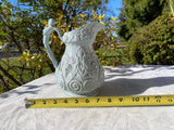 Antique 1800's Light Blue High Relief Beverage Vase Pitcher w Handle Anchor