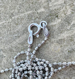 Vintage Sterling Silver Signed 925 Art Pressed Floral Cross Pendant Necklace