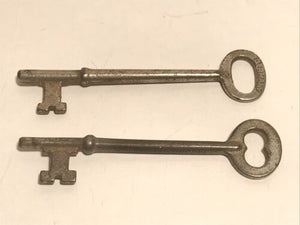 Antique Vintage Germany Original Skeleton Key Set Of 2 German Keys