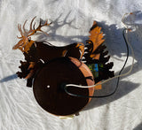 Metal Avalanche Ranch Light Moose Tree Forest Scene Porch Outdoor Cabin Lamp