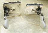 Vintage Signed Mexico TC66 Taxco Sterling Silver 925 Turquoise Clip On Earrings