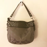 Grey Coach Shoulder Bag With Studs And Hang Tag