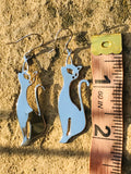 Vintage Sterling Silver 925 Dangle Cat Pierced Earrings Pair of Cats