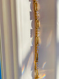 Designer Kuman Dainty Gold Tone Cubic Zirconia Rhinestone Ornate Bracelet