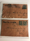 Lot Of 6 Rare Antique Leather Postcards