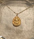 Vintage Gold Over Sterling Silver Signed Satya 925 Ganesh Elephant Necklace