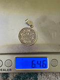 Vintage Sterling Silver 925 Mexico Mayan Aztec Calendar Charm Pendant 6.4g