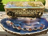 Suarti Bali BA 925 Sterling Silver Baltic Amber & Black Onyx Bracelet 7.5" long