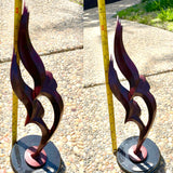 Signed Hanson Flying Birds Burgundy Bronze Sculpture Mounted Black Marble Ford