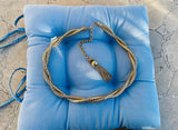 Vintage Gold Tone Metal Mesh Twisted Rope Tassel Link Womens Accessory Belt