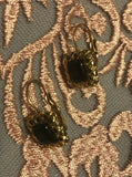 LCI Signed Black& Gold Tone Drop Earrings Liz Claiborne