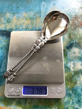 Antique Hallmarked Cab 12 Sterling Silver Twisted Baby Churub Rope Handle Spoons