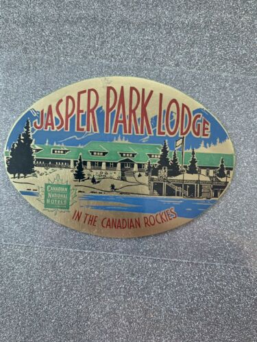 Jasper Park Lodge In the Canadian Rockies National Hotel Luggage Label Sticker