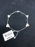Sterling Silver Tri-tone Heart Bracelet