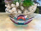 Murano Venezia Made In Italy Hand Painted Multi Color Art Glass Bowl Candy Dish