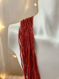 Beautiful Coral Seed Bead Stone Extra Long Multi Row Necklace