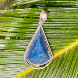 Vintage Sterling Silver 925 Lapis Lazuli Gem Stone Large Teardrop Pendant 21.8g