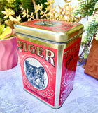 Vintage Bright Tiger Chewing Tobacco 5 Cent Cheinco Ad Metal Container Tin