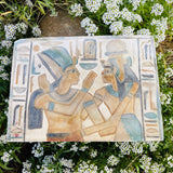 Antique Clay Hand Painted Egyptian Hieroglyphics Artisan Art Decor Wall Plaque