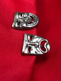 Sterling Silver 925 Comedy Tragedy Happy Sad Face Theatre Screw Back Earrings