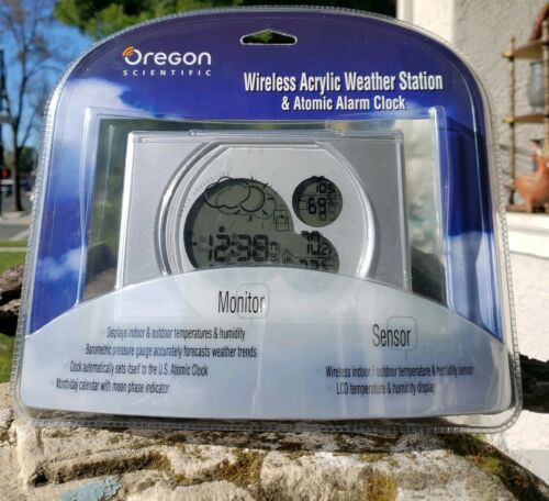 NEW Oregon Scientific Wireless Weather Station Atomic Alarm Clock Temp –  Buy The Way Artiques