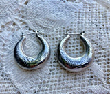 Antique Sterling Silver Etched Earrings