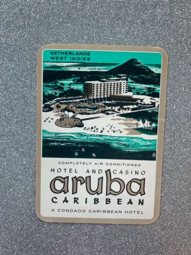 Hotel & Casino Aruba Caribbean Luggage Label Condado Hotel Netherlands W Indies