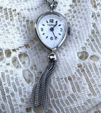 Rare Vintage Hawthorne Manual Wind Swiss Jeweled Watch Ladies Pendant Necklace