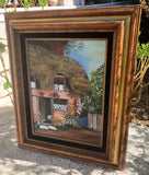 Artist Signed Original Fredrix 12x16 Cottage Home Painting in Wood Frame Mexico