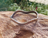Vintage Sterling Silver 925 Wavy Bangle Wave Hinge Clasp Bracelet 23.6 Grams