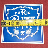 Vintage Paris Ritz Hotel Z Blue France French Luggage Label Tag Rare