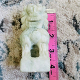 Vintage Genuine Jade Tested Jadeite Lion Foo Dog Mythical Creature Art Figurine