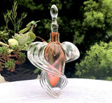 Signed Thomas Buechner III Vitrix Studio Art Pink Glass Swirl Perfume Bottle
