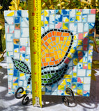 Bicottura Ceramic Multi Color Mosaic Flower Art Tile Art Made in Italy 20x20