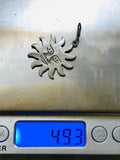 Vintage Large Signed Sterling Silver Tribal Sun w Face Happy Pendant 4.94 grams