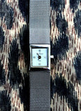 Signed Skagen Denamrk Stainless Steel Silvertone Watch With Stones
