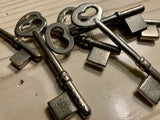 Vintage Original Uncut Blank Skeleton Metal Key Set Of 6 Keys