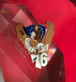 Authentic Spirit of 76 Red White Blue Gold Tone Patriotic Pin Badge