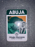 Abuja Sheraton Hotel & Towers Elephant Advertising Luggage Label Sticker Rare