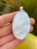 Vintage Sterling Silver 925 Mother of Pearl Abalone Island Scene Pendant 8.9g