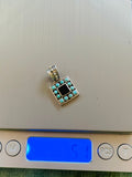 Sterling Silver 925 Turquoise & Black Onyx Stone Charm Pendant Ornate Bail 5.1g