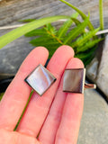 Vintage Silver Plated Abalone Mother of Pearl Square Mens Cufflinks 9.7g