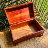 Vintage Handmade Wood w Brass Hardware Wooden Jewelry Trinket Box Decor