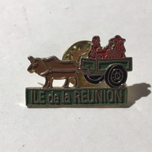 Ile De La Reunion Cart And Ox Pin Badge - France