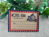 Vintage Luggage Sticker Label Hotel Utah Salt Lake City